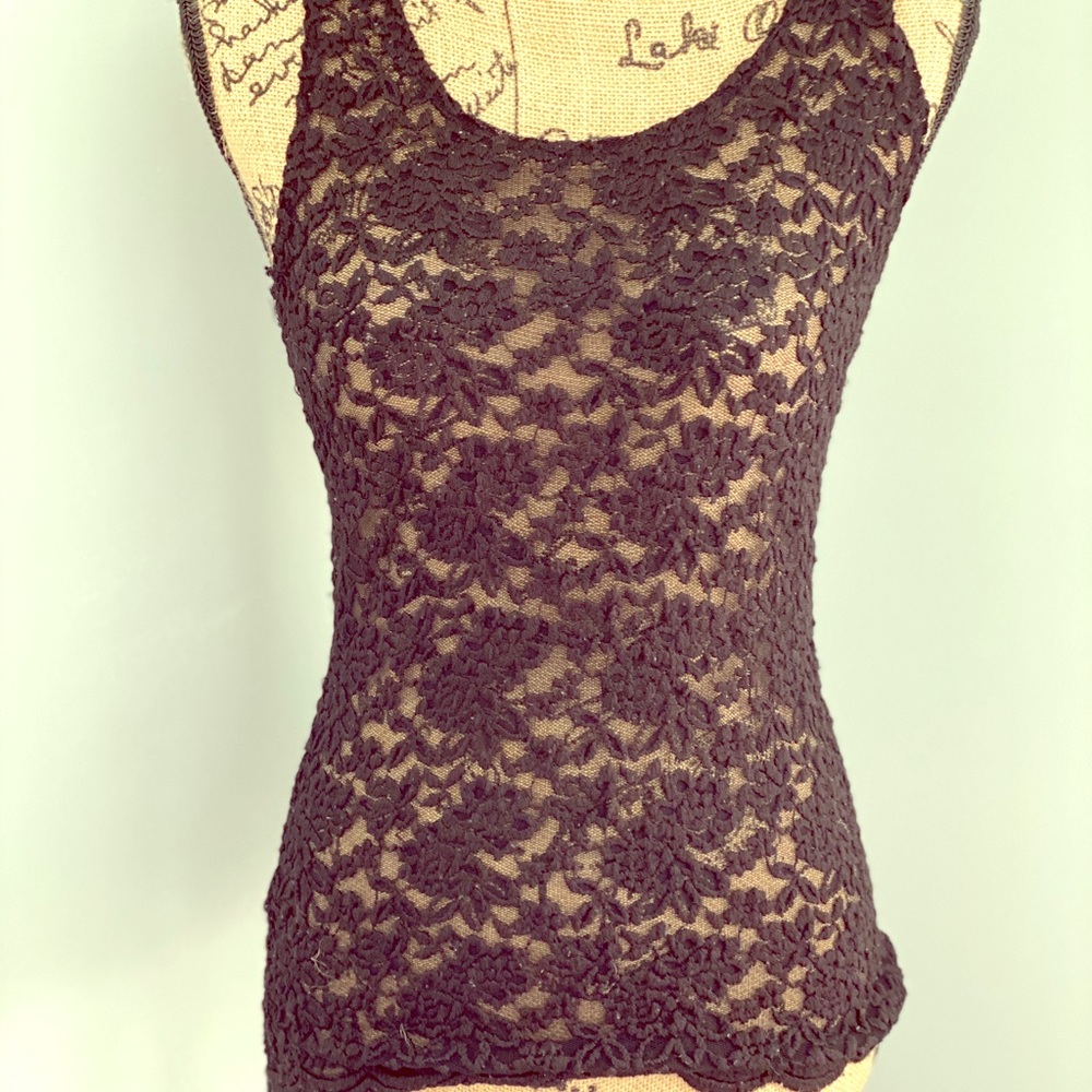 Bebe Black Lace Tank